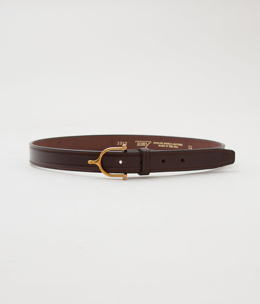 TORY LEATHER "[2352] 1" SPUR BUCKLE BELT "(HAVANA x BRASS)