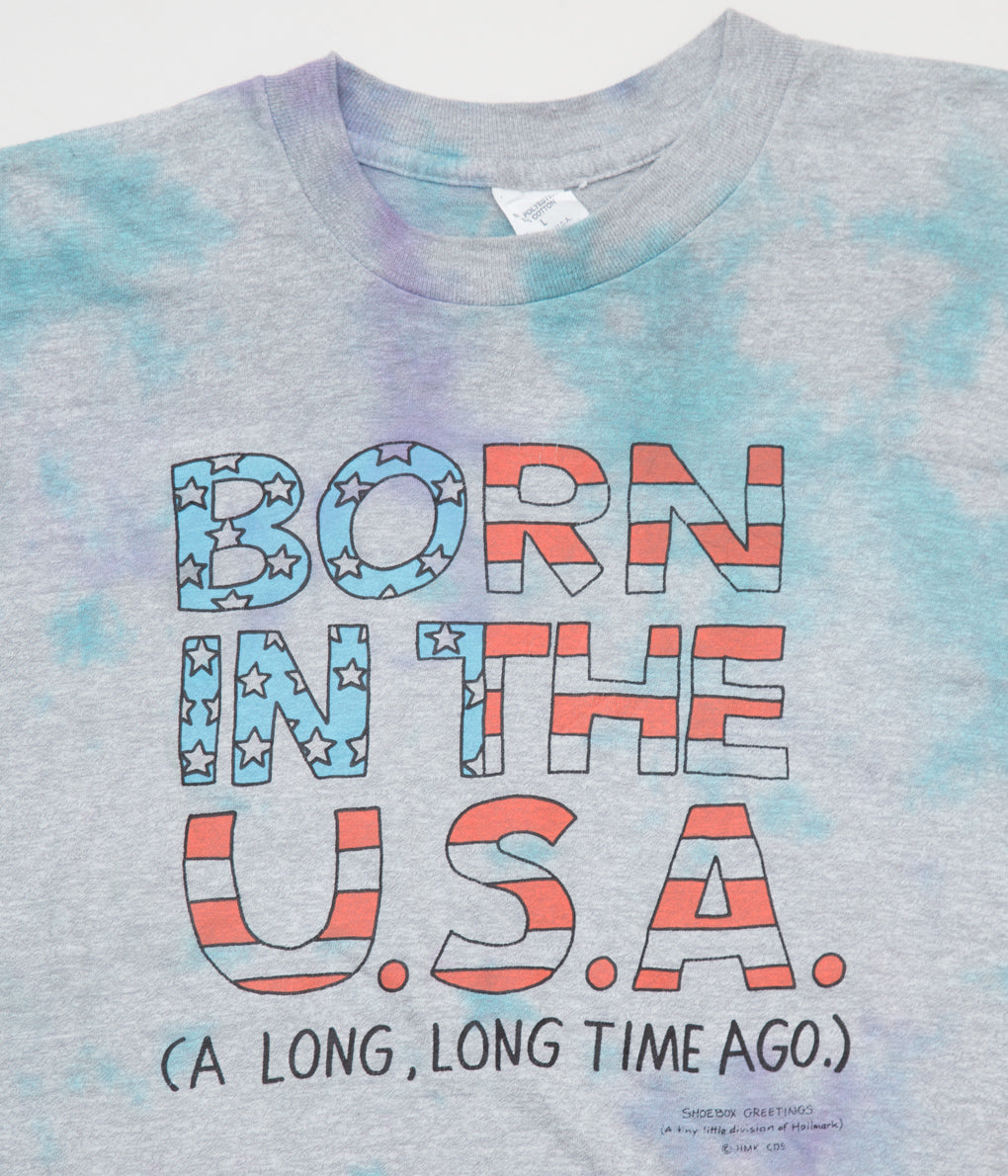 GRATEFUL DREAD × MAIDENS SHOP WOMEN "TIE DYE 90'S "BORN IN THE USA" TEE"(GREY)