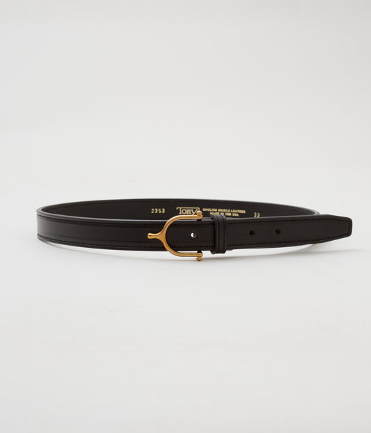TORY LEATHER "【2353】1"SPUR BUCKLE BELT"(BLACK×BRASS)