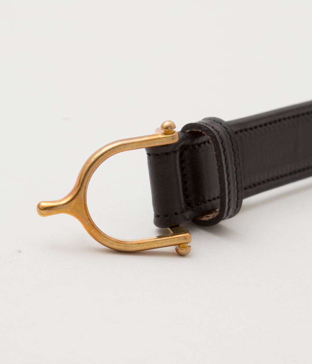 TORY LEATHER "【2353】1"SPUR BUCKLE BELT"(BLACK×BRASS)