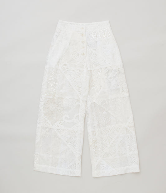 PHOEBE ENGLISH "PATCHWORK LACE TROUSERS" (OFF WHITE)