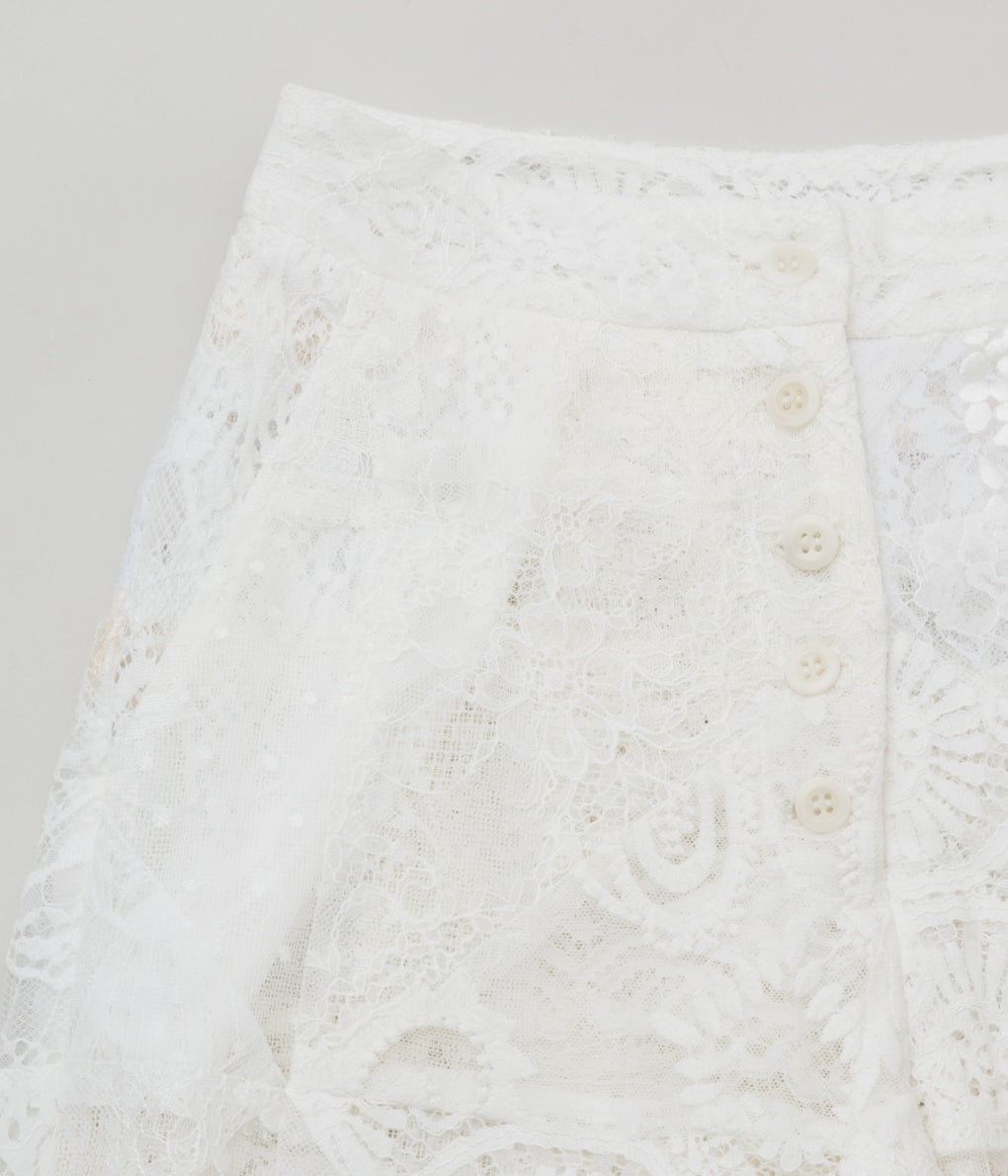 PHOEBE ENGLISH "PATCHWORK LACE TROUSERS"(OFF WHITE)